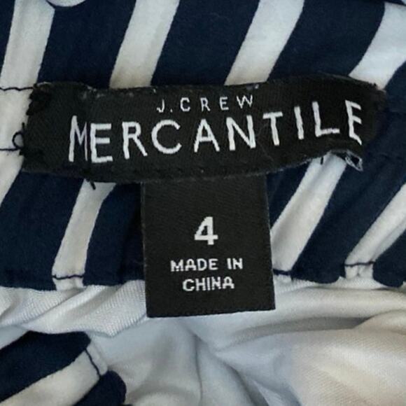 J.Crew Mercantile Women's Blue White Striped High Rise A Line Mini Skirt Size 4 - Picture 4 of 5